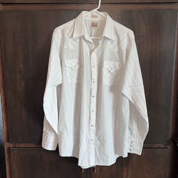 Ely Cattleman Vintage Long Sleeve Pearl Snap Large Tall LT - Picture 1 of 4
